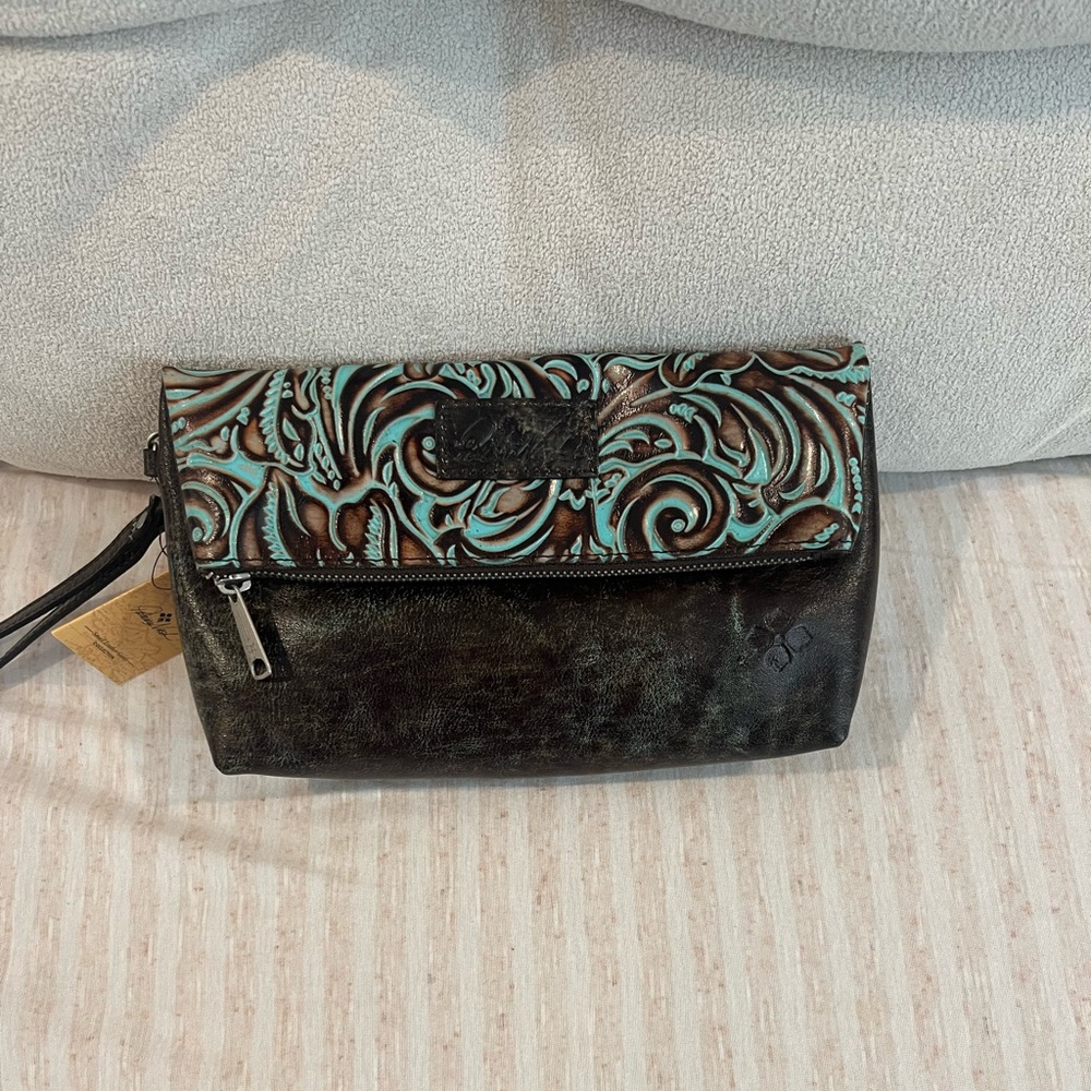 Patricia Nash - Tooled Turquoise Leather Clutch
